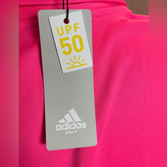 Adidas florescent pink golf shirt NWT size XL with UPF 50 - Picture 8 of 11